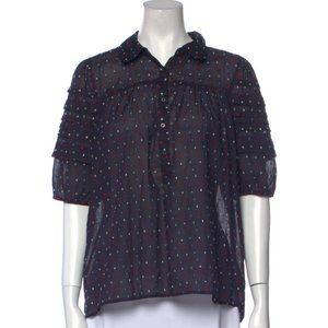 NWOT The Great Clip Dot Short Sleeve Button Up Size 1